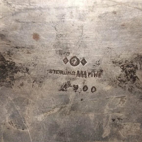 1940s Sterling Silver Brooch with Engravings - Picture 4 of 4